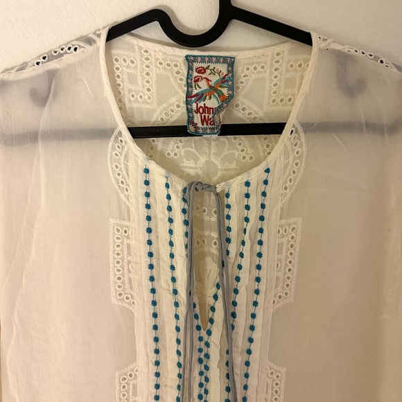 Johnny Was Stephanie Cleo Georgette Dress - Vanilla Cream Small - Picture 3 of 7